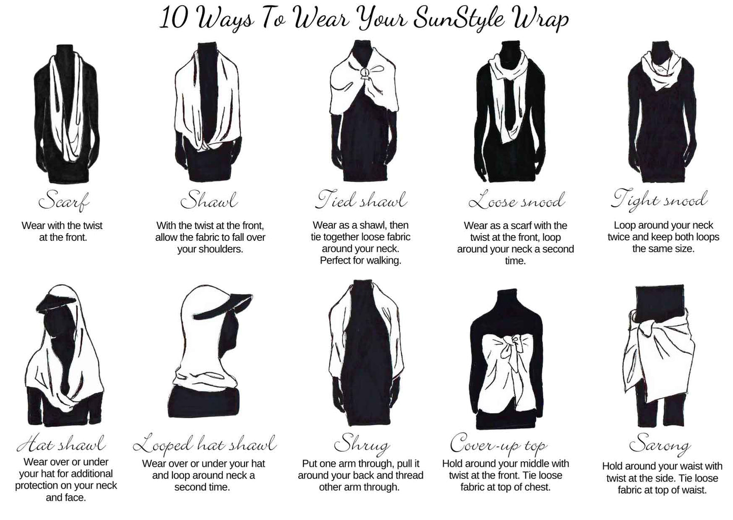 Sun Wrap UPF50+, Black
