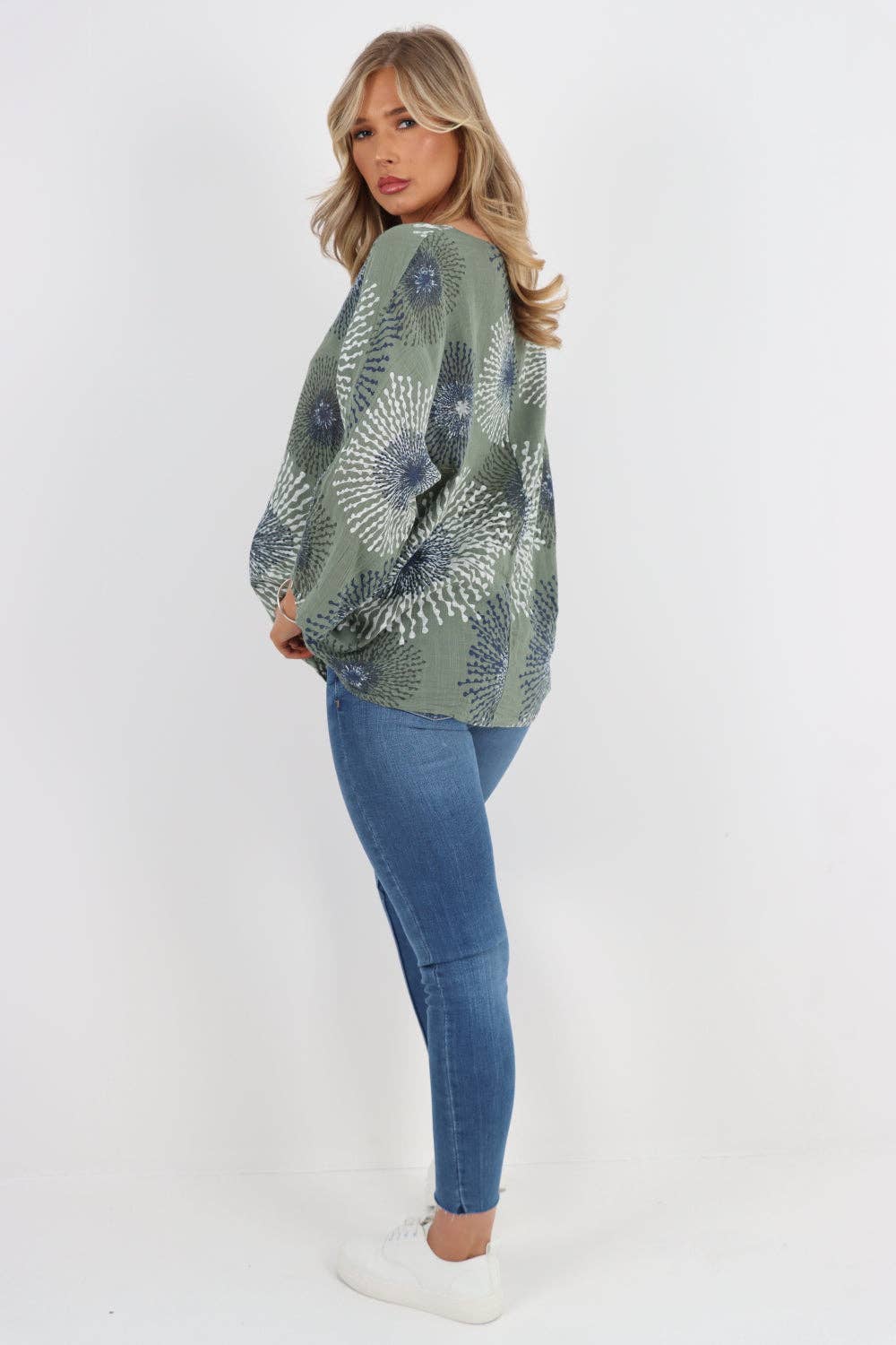 Italian Floral Print Cotton Top