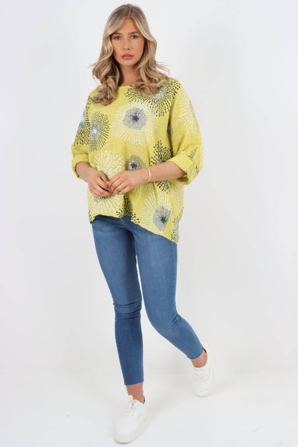Italian Floral Print Cotton Top