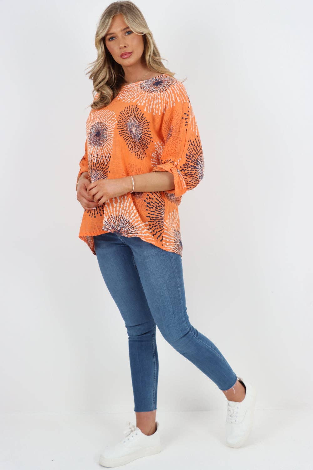 Italian Floral Print Cotton Top