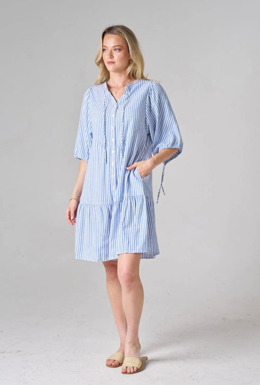 GUINEVE DRESS BLUE STRIPE